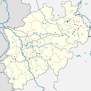 Karta mjesta Kreis Lippe s oznakama za svakog pristalicu