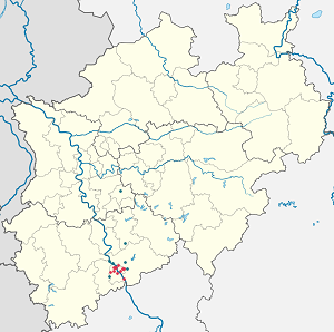 Kart over Bonn med markører for hver supporter