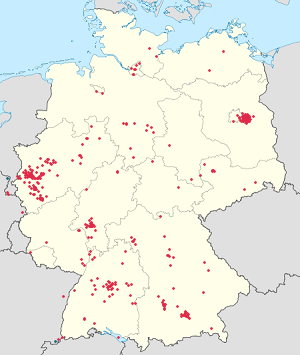 Әрбір қолдаушы үшін маркерлері бар Deutschland картасы