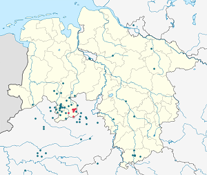 Melle-ის რუკა თითოეული მხარდამჭერის მარკერებით