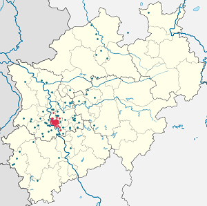 Karte von Düsseldorf mit Markierungen für die einzelnen Unterstützenden