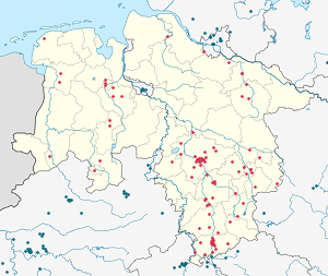 各サポーターのマーカーが付いた Niedersachsen の地図