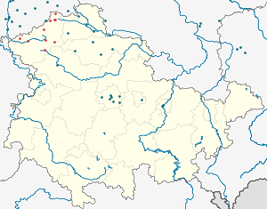 Karte von Landkreis Eichsfeld mit Markierungen für die einzelnen Unterstützenden