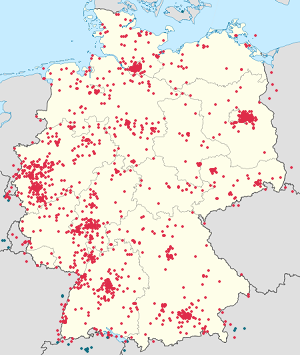 Karte von Deutschland mit Markierungen für die einzelnen Unterstützenden