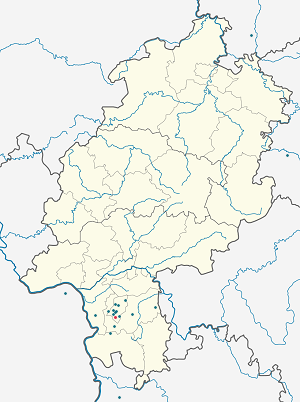 Mapa mesta Eberstadt so značkami pre jednotlivých podporovateľov