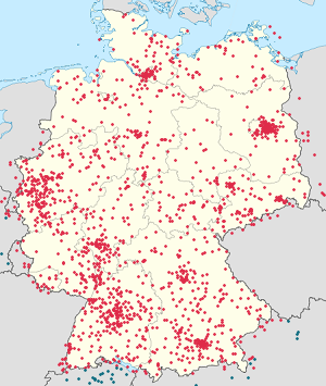 Saksa kartta tunnisteilla jokaiselle kannattajalle