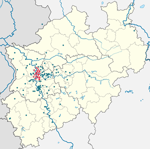 Karte von Duisburg mit Markierungen für die einzelnen Unterstützenden