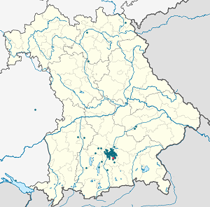 Map of Unterhaching with markings for the individual supporters