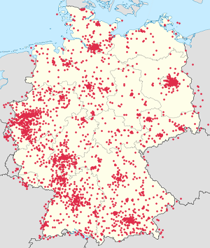 Karte von Deutschland mit Markierungen für die einzelnen Unterstützenden