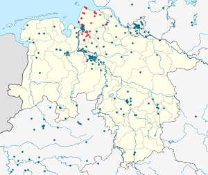 Map of Cuxhaven with markings for the individual supporters