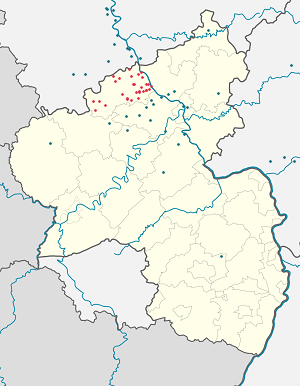 Karte von Landkreis Ahrweiler mit Markierungen für die einzelnen Unterstützenden