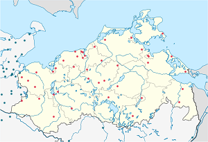 Karte von Mecklenburg-Vorpommern mit Markierungen für die einzelnen Unterstützenden