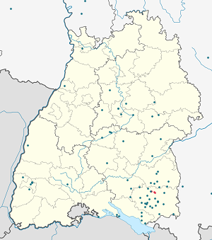 Карта на Bad Waldsee с маркери за всеки поддръжник