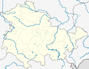 Kort over Thüringen med tags til hver supporter 