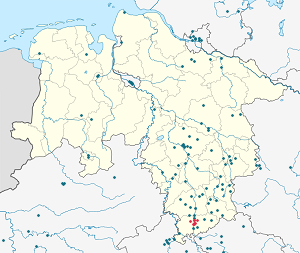 Kaart van Göttingen met markeringen voor elke ondertekenaar