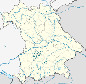 A(z) Aichach térképe címkékkel minden támogató számára