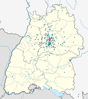 Map of Ludwigsburg with markings for the individual supporters