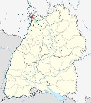 Karte von Mannheim mit Markierungen für die einzelnen Unterstützenden