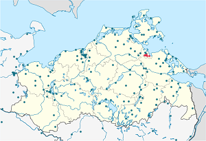 Map of Greifswald with markings for the individual supporters
