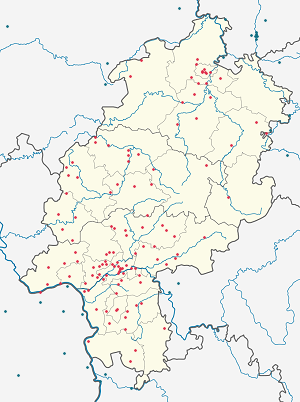 Kort over Hessen med tags til hver supporter 
