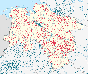 Karte von Niedersachsen mit Markierungen für die einzelnen Unterstützenden