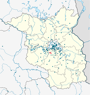 Karte von Ludwigsfelde mit Markierungen für die einzelnen Unterstützenden
