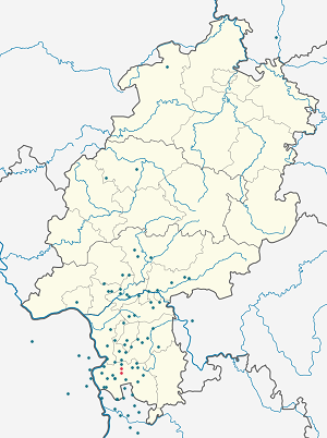 Mapa de Bensheim con etiquetas para cada partidario.