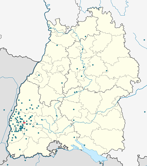 Karte von Denzlingen mit Markierungen für die einzelnen Unterstützenden