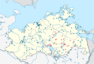 Biresyel destekçiler için işaretli Mecklenburgische Seenplatte haritası