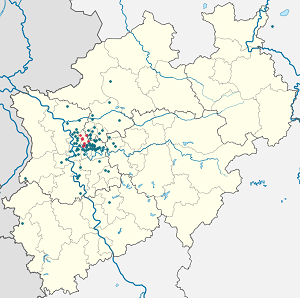 Karte von Oberhausen mit Markierungen für die einzelnen Unterstützenden