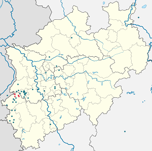 Karte von Wegberg mit Markierungen für die einzelnen Unterstützenden