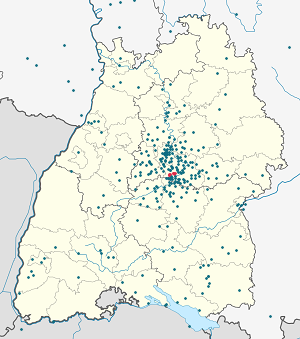 Map of Aichtal with markings for the individual supporters