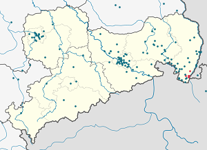 Map of Zittau with markings for the individual supporters
