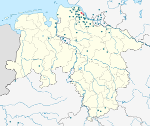 Karta mjesta Drochtersen s oznakama za svakog pristalicu