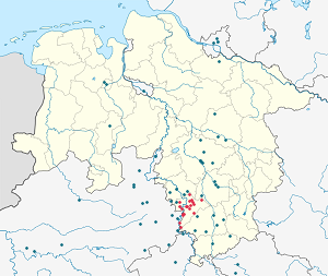 Landkreis Holzminden kartta tunnisteilla jokaiselle kannattajalle