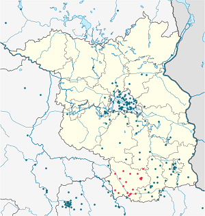 Carte de Elbe-Elster avec des marqueurs pour chaque supporter