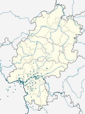 Map of Groß-Gerau with markings for the individual supporters