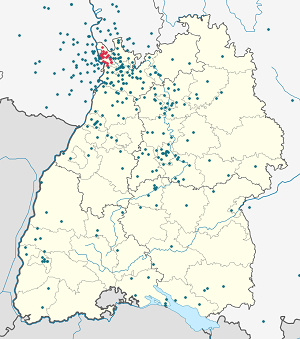 Map of Mannheim with markings for the individual supporters