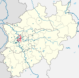 Map of Duisburg with markings for the individual supporters