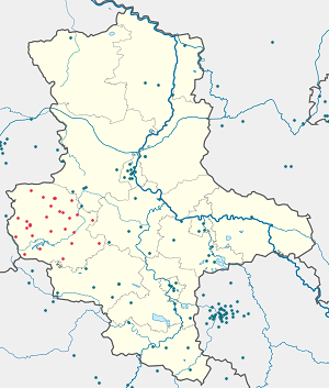 Әрбір қолдаушы үшін маркерлері бар Landkreis Harz картасы