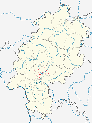 Mapa města Zemský okres Wetterau se značkami pro každého podporovatele 