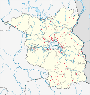 Karte von Brandenburg mit Markierungen für die einzelnen Unterstützenden