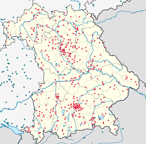 Karte von Bayern mit Markierungen für die einzelnen Unterstützenden