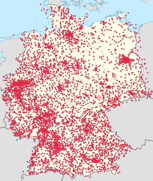 Გერმანია-ის რუკა თითოეული მხარდამჭერის მარკერებით