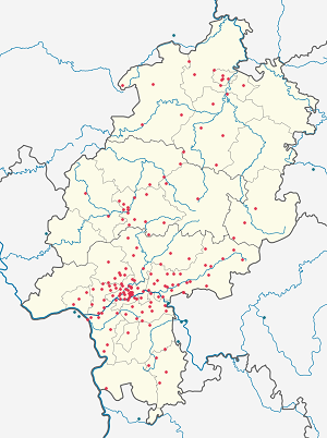 Mapa de Hesse com marcações de cada apoiante