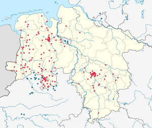Karte von Niedersachsen mit Markierungen für die einzelnen Unterstützenden
