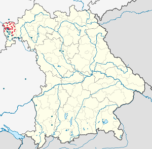 Map of Aschaffenburg with markings for the individual supporters