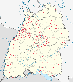 Karte von Baden-Württemberg mit Markierungen für die einzelnen Unterstützenden