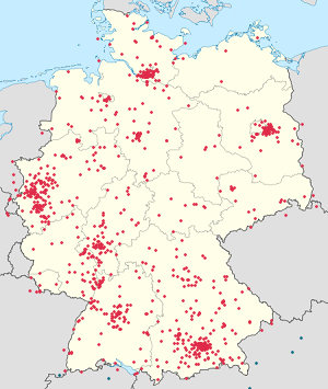 各サポーターのマーカーが付いた Deutschland の地図