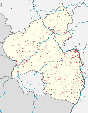 Mapa de Renânia-Palatinado com marcações de cada apoiante
